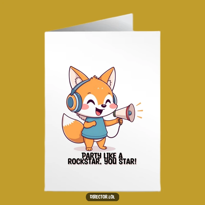 Free Printable Fox Birthday Card: Funny Director Movie Downloadable Gift