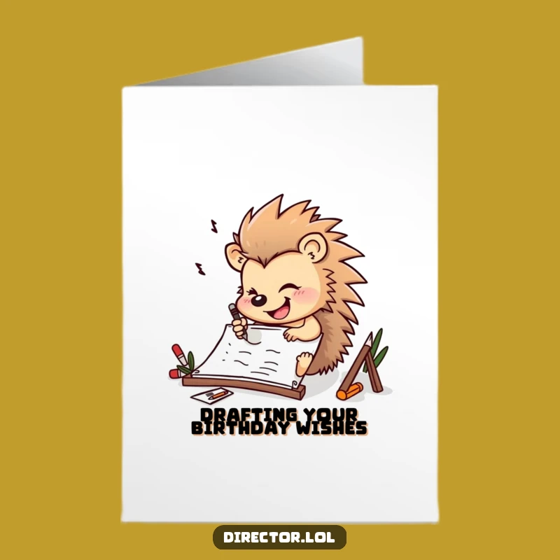 Free Printable Hedgehog Birthday Card - Determined Character Downloadable Gift