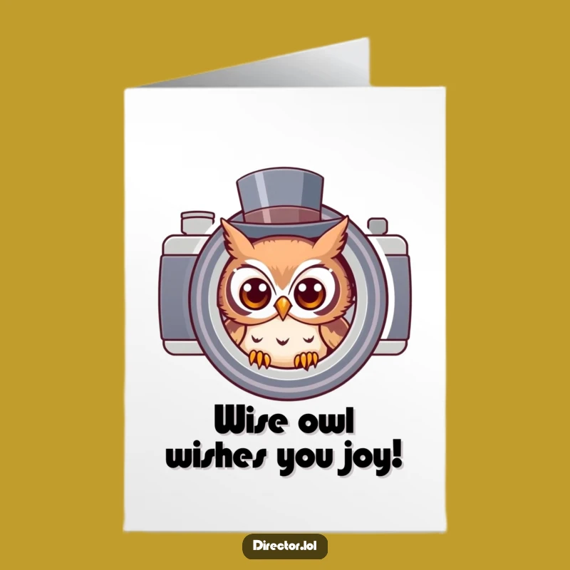 Free Printable Owl Top Hat Camera Birthday Card - Funny Downloadable Gift