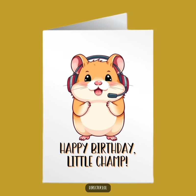 Free Printable Birthday Card: Hamster Gamer Focus Fun Downloadable Gift