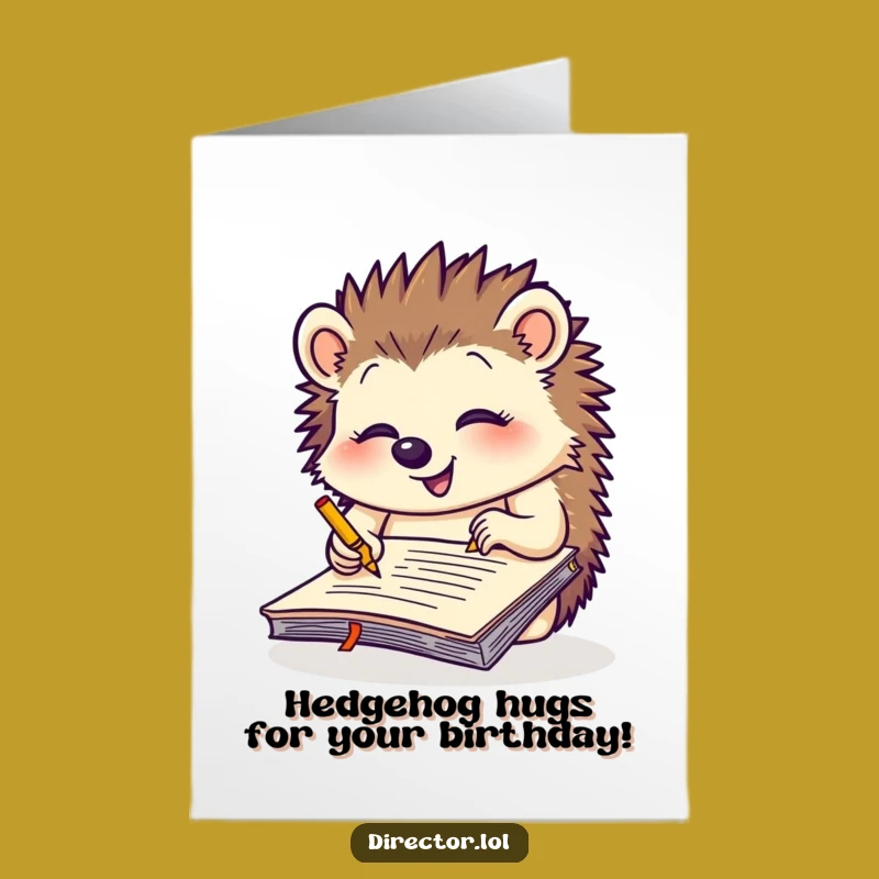 Free Printable Hedgehog Notepad Birthday Card - Funny Downloadable Gift