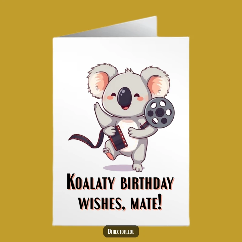 Free Printable Birthday Card: Bouncing Koala Movie Star Fun - Downloadable Funny Gift