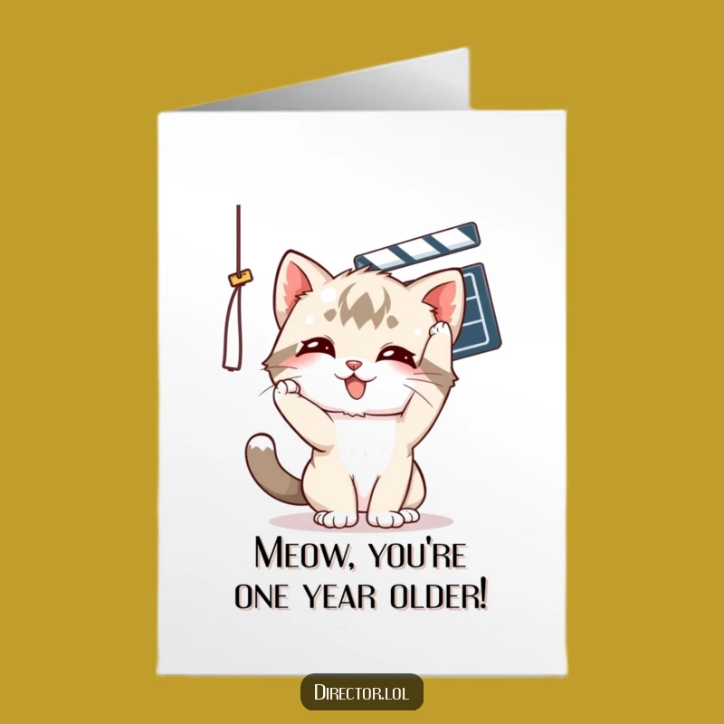 Free Printable Kitten Birthday Card: Funny Clapper Board Downloadable Gift