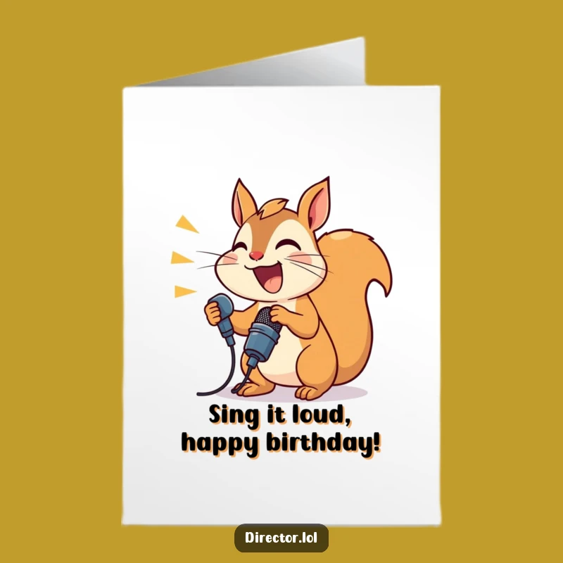 Free Printable Birthday Card: Joyful Squirrel DJ, Hilarious Downloadable Party Gift