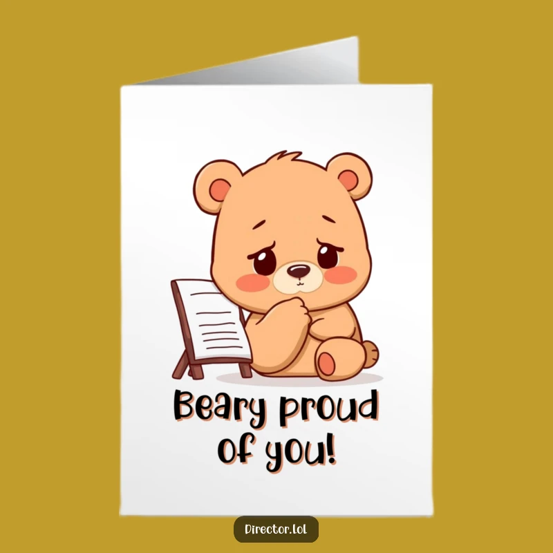 Free Printable Congrats Card: Bear Director's Master Plan - Downloadable Success!
