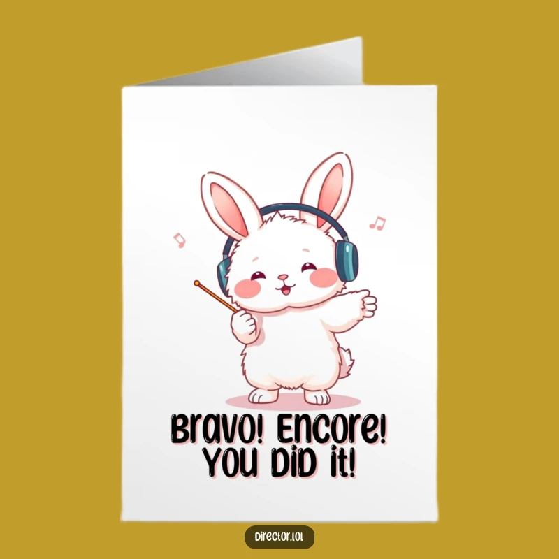 Free Printable Bunny Conductor Card: Celebrate Success with Funny Downloadable Art!