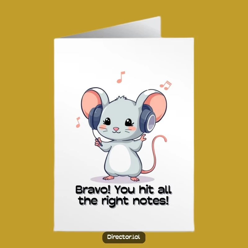 Free Printable Congrats Card: Mouse Maestro Hits the Right Note - Downloadable Fun