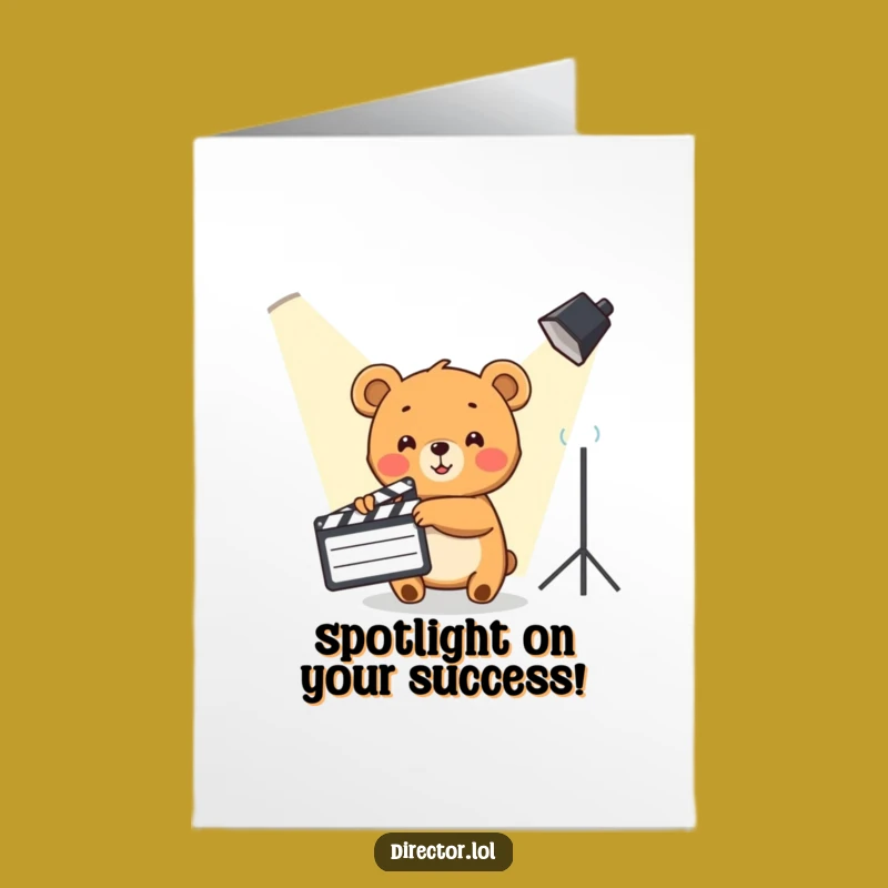 Free Printable Bear Cub Director Congrats Card - Starring Funny Downloadable Gift for Success