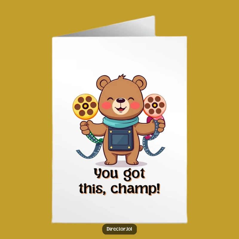 Free Printable Bear Film Reel Congrats Card - Funny Downloadable Gift