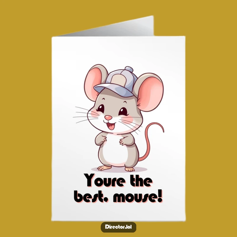 Free Printable Congrats Card: Adorable Mouse Director Funny Downloadable Gift