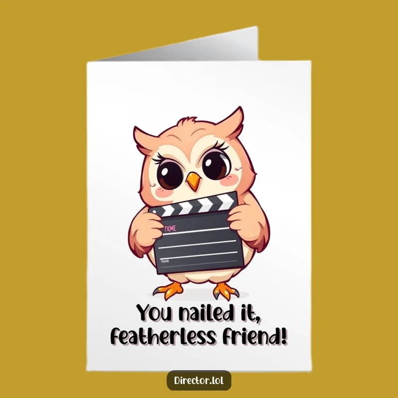 Free Printable Congrats Card: Giggling Owl Movie Maker Celebration Downloadable