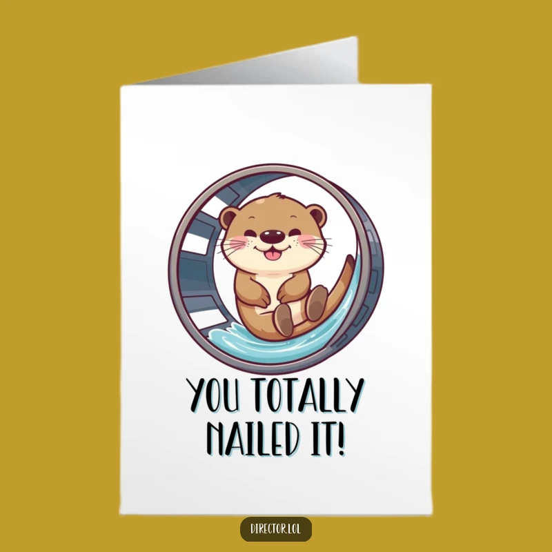 Free Printable Congrats Card: Otter on Film Reel, Humorous Downloadable Gift