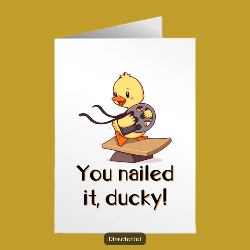 Free Printable Duckling Film Reel Congrats Card - Funny Downloadable Gift