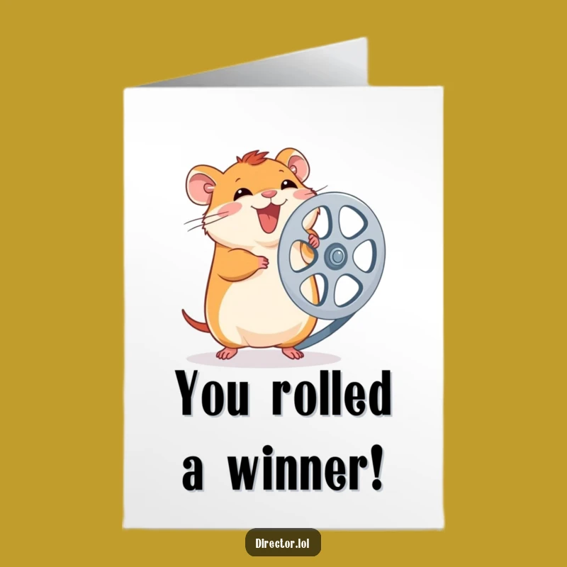 Free Printable Hamster Film Reel Congrats Card: Funny Downloadable for Your Feature