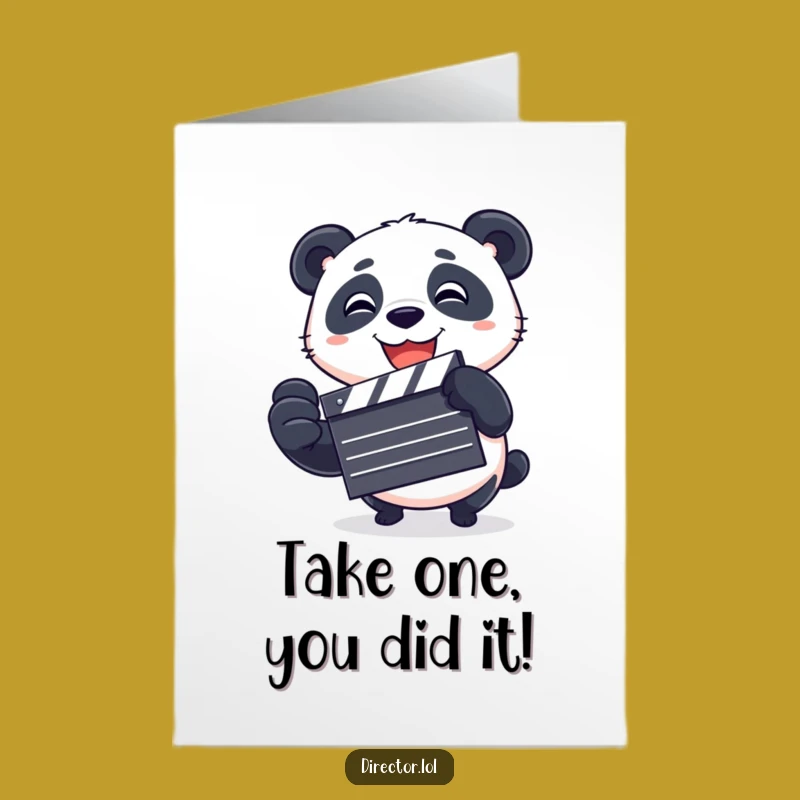 Free Printable Panda Clapboard Congratulations Card - Festive DIY Downloadable Achievement Gift