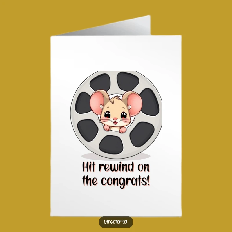 Free Printable Congrats Card: Mouse Movie Fan Funny Downloadable Gift!