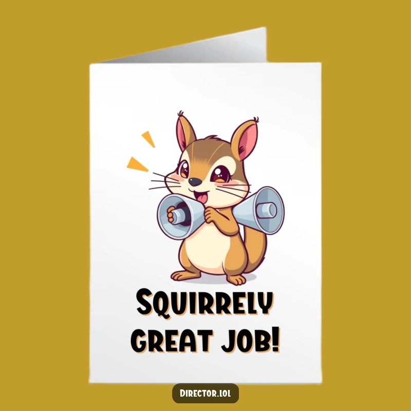 Free Printable Squirrel Megaphone Congrats Card - Loud Downloadable Praise!