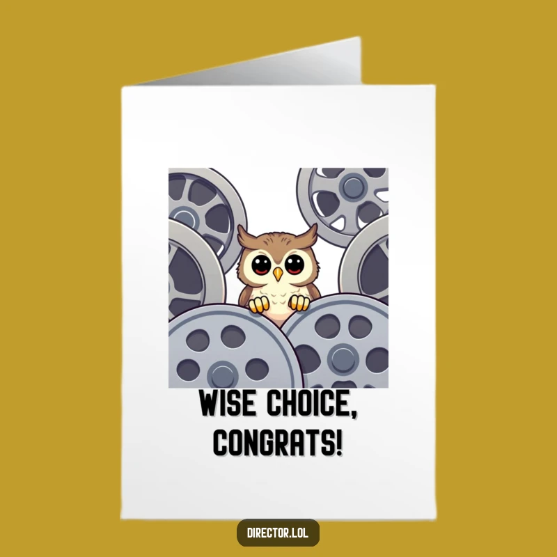 Free Printable Owl Film Reel Congratulations Card - Joyful DIY Downloadable Gift Idea