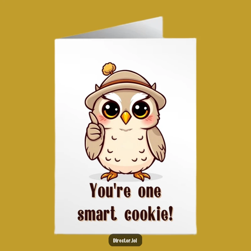 Free Printable Congrats Card: Owl Pointer - Smart Funny Downloadable Achievement