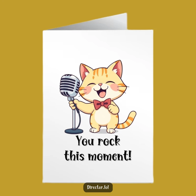 Free Printable Cat MC Card: Celebrate Success with Funny Downloadable Art!
