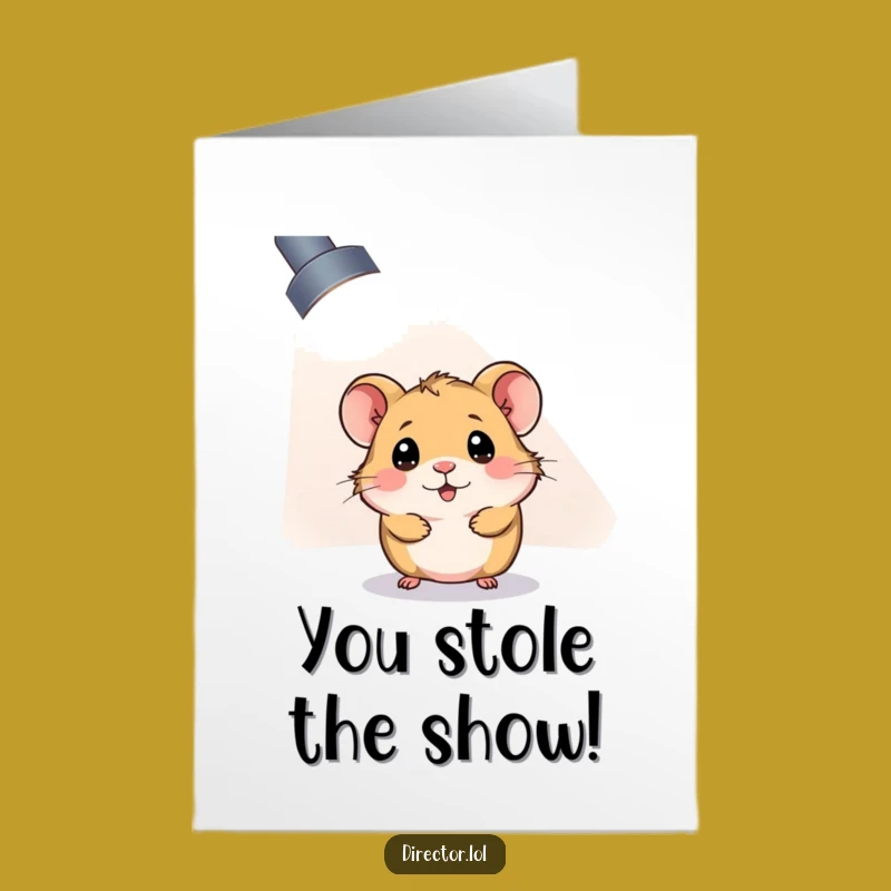 Free Printable Congrats Card: Hamster's Big Debut - Funny Downloadable Gift for Stars