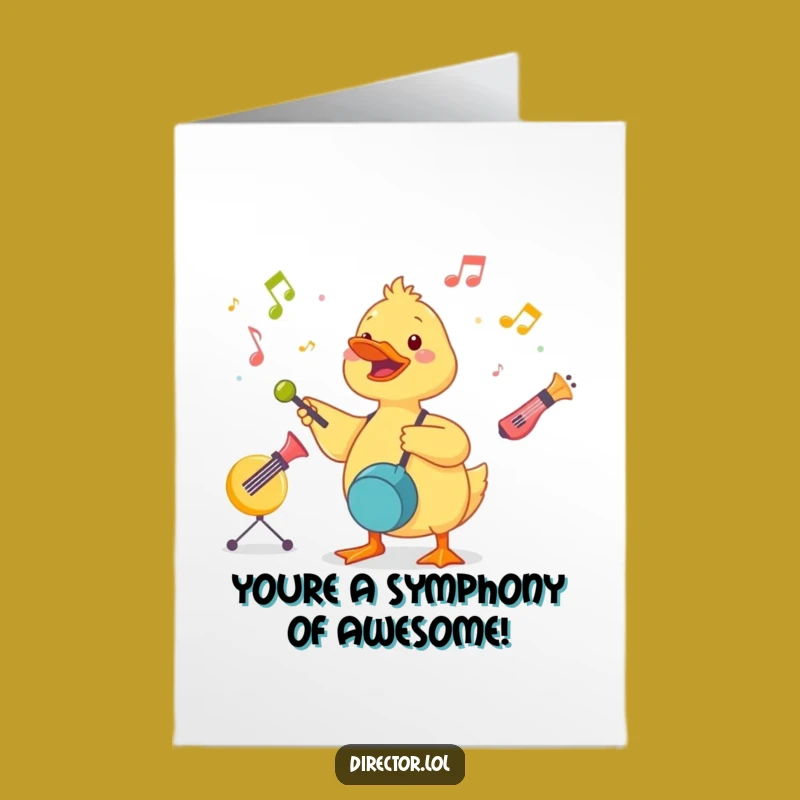 Free Printable Congrats Card: Duckling Conductor's Triumph - Downloadable Celebration!
