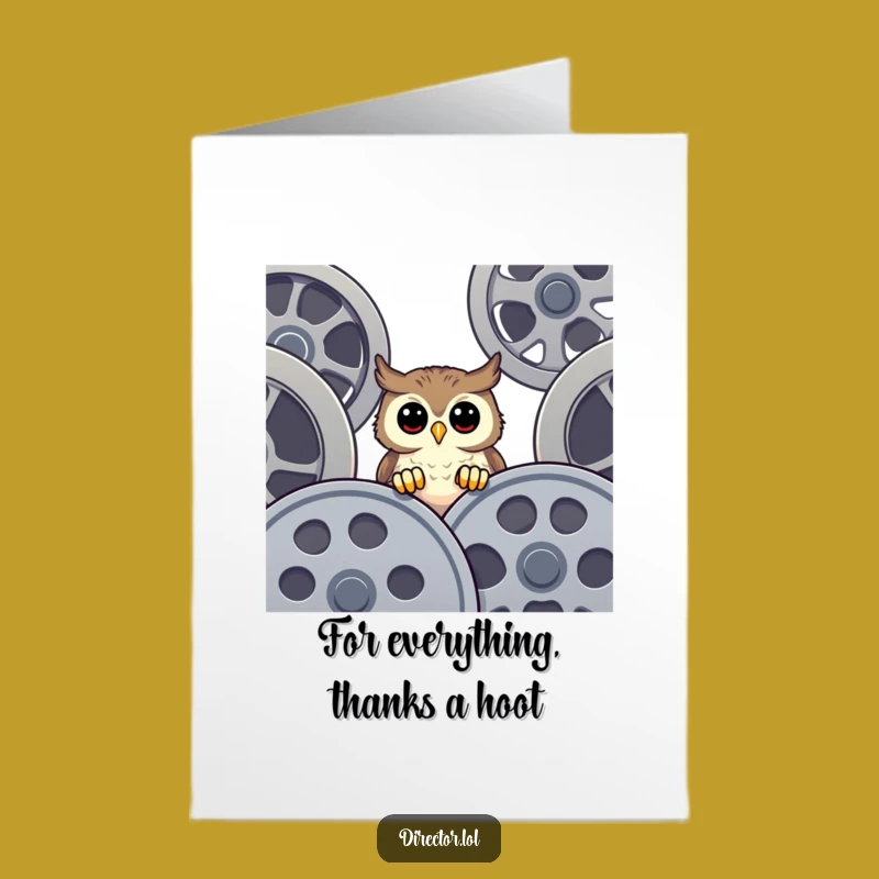 Free Printable Owl Film Reel Thank You Card - Cute DIY Downloadable Gift of Gratitude