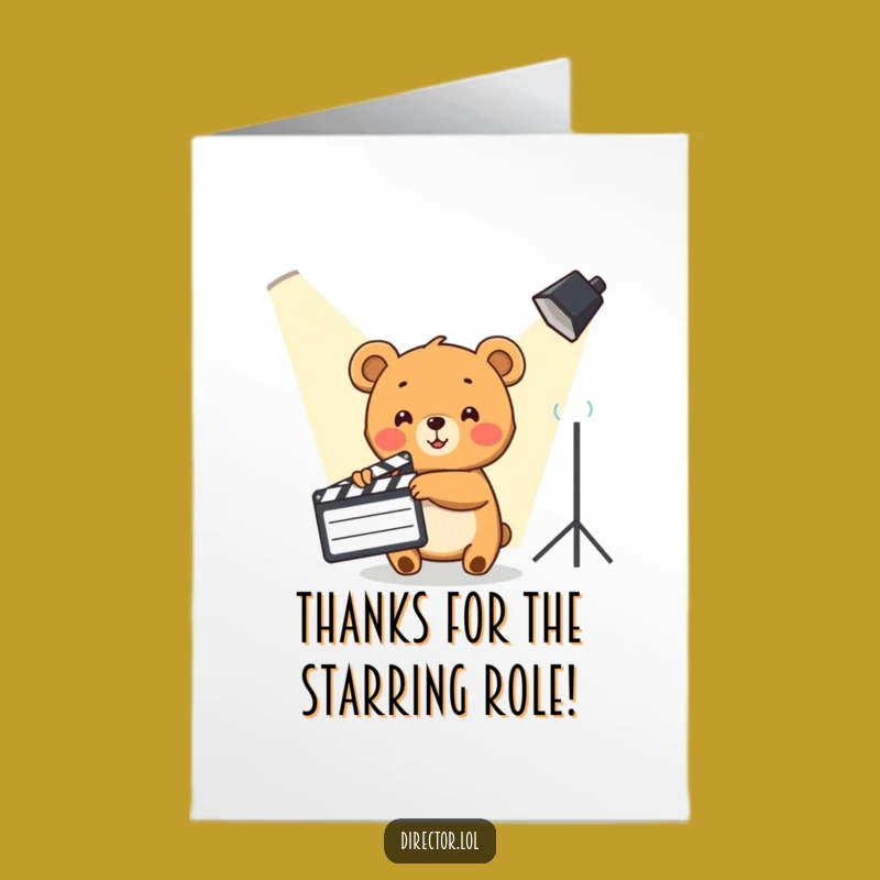 Free Printable Bear Cub Director Thank You Card - Grateful Funny Downloadable Gift of Thanks