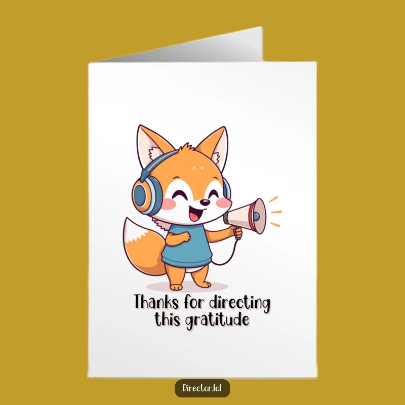 Free Printable Fox Thank You Card: Funny Director Movie Downloadable Gift