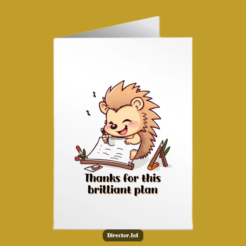 Free Printable Hedgehog Thank You Card - Cheerful Character Downloadable Gift