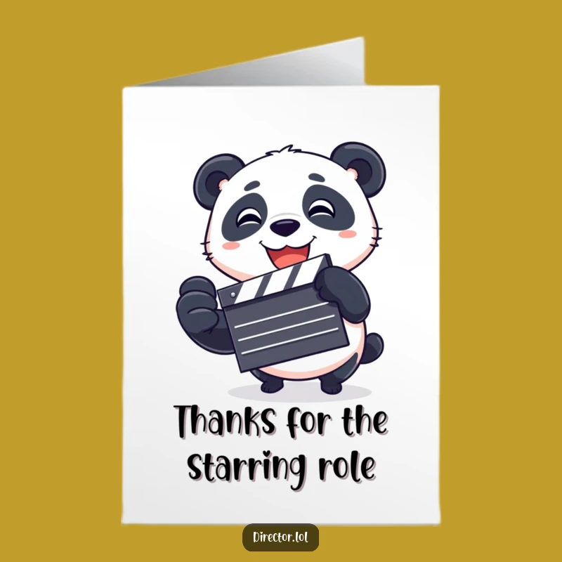 Free Printable Panda Clapboard Thank You Card - Cheerful DIY Downloadable Gift of Thanks