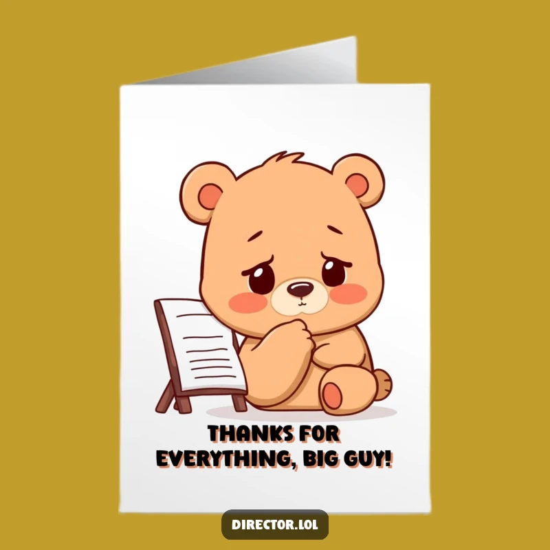 Free Printable Thank You Card: Bear Director's Deep Gratitude - Downloadable Thanks!