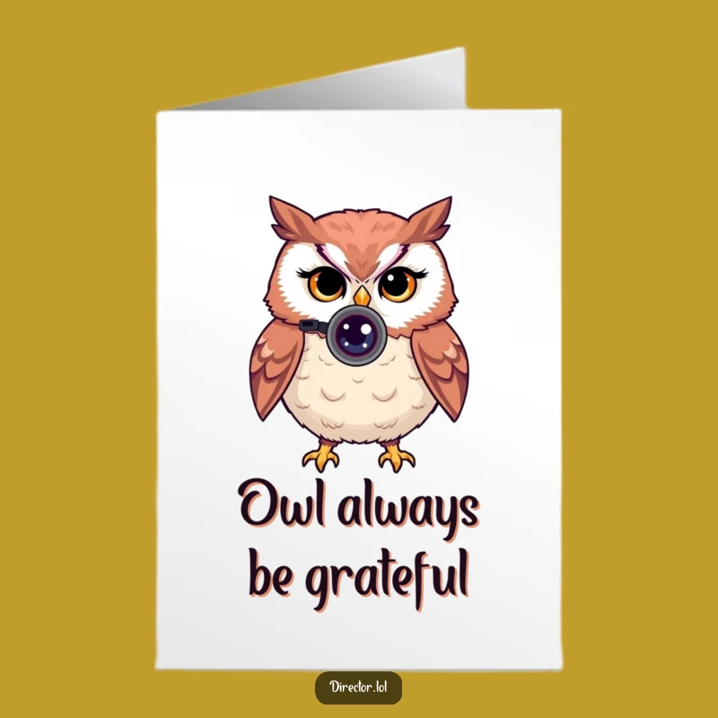 Free Printable Thank You Card: Owl Photographer Appreciates You - Downloadable