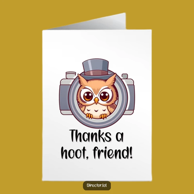 Free Printable Owl Top Hat Thank You Card - Funny Downloadable Gift