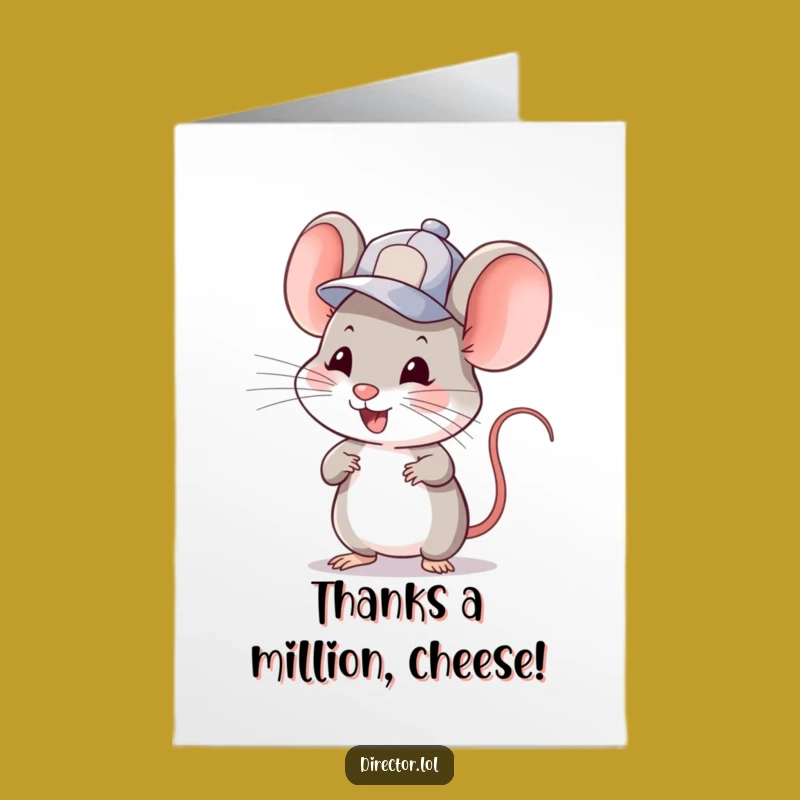 Free Printable Thank You Card: Cute Mouse Director Funny Downloadable Gift