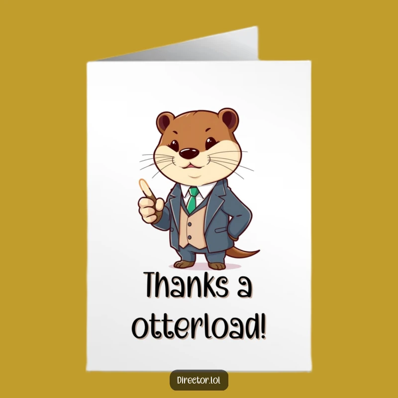 Free Printable Thank You Card: Stylish Otter Suit Funny Downloadable Gift