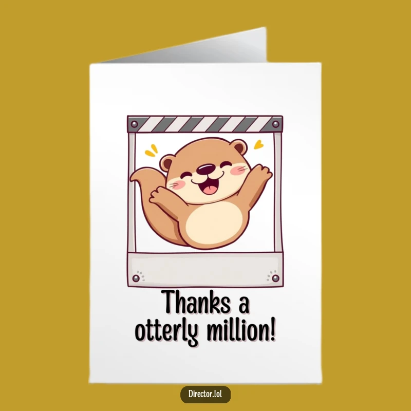 Free Printable Thank You Card: Otter's Grateful Slide - Funny Downloadable Gift