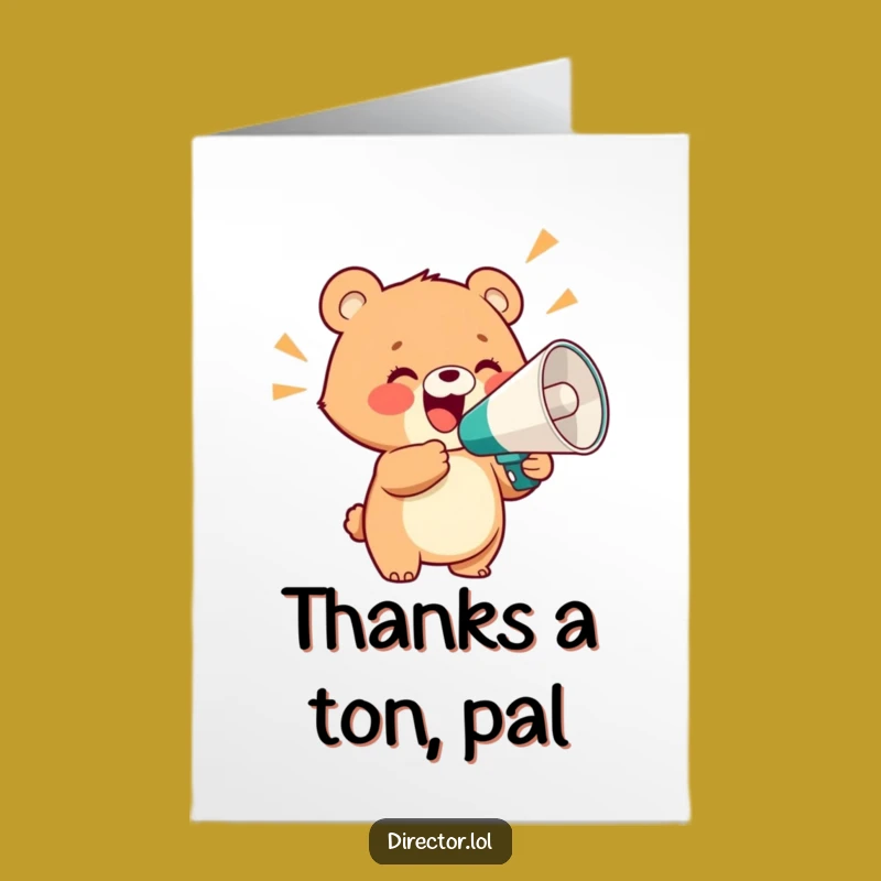 Free Printable Bear Thank You Card: Enthusiastic Shoutout Downloadable Gratitude