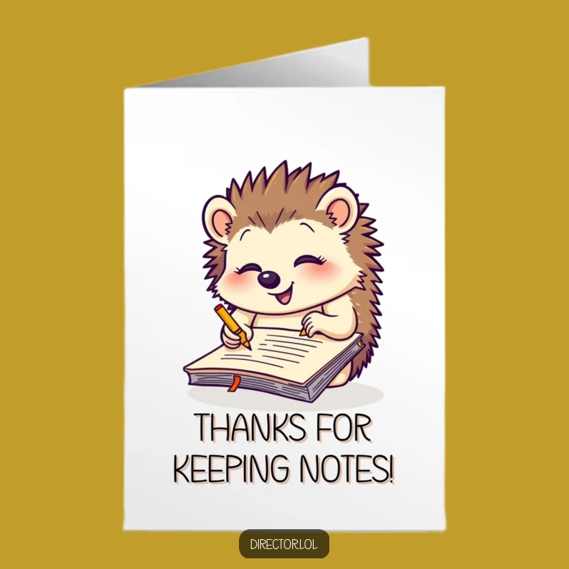 Free Printable Hedgehog Notepad Thank You Card - Funny Downloadable Gift