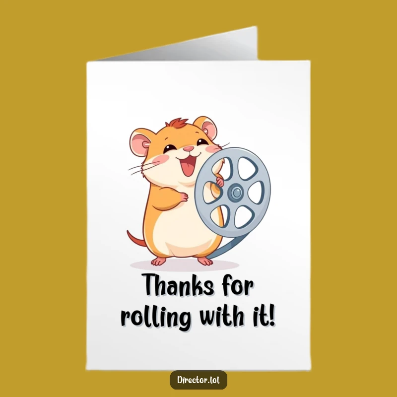 Free Printable Hamster Film Reel Thank You Card: Funny Downloadable for Your Fans