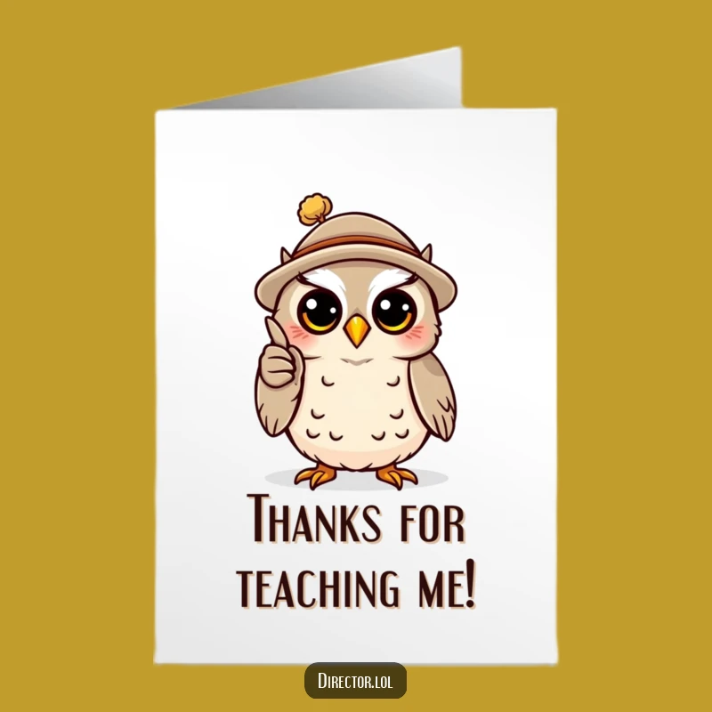 Funny Free Printable Thank You Card: Owl Pointer - Grateful Downloadable Gesture