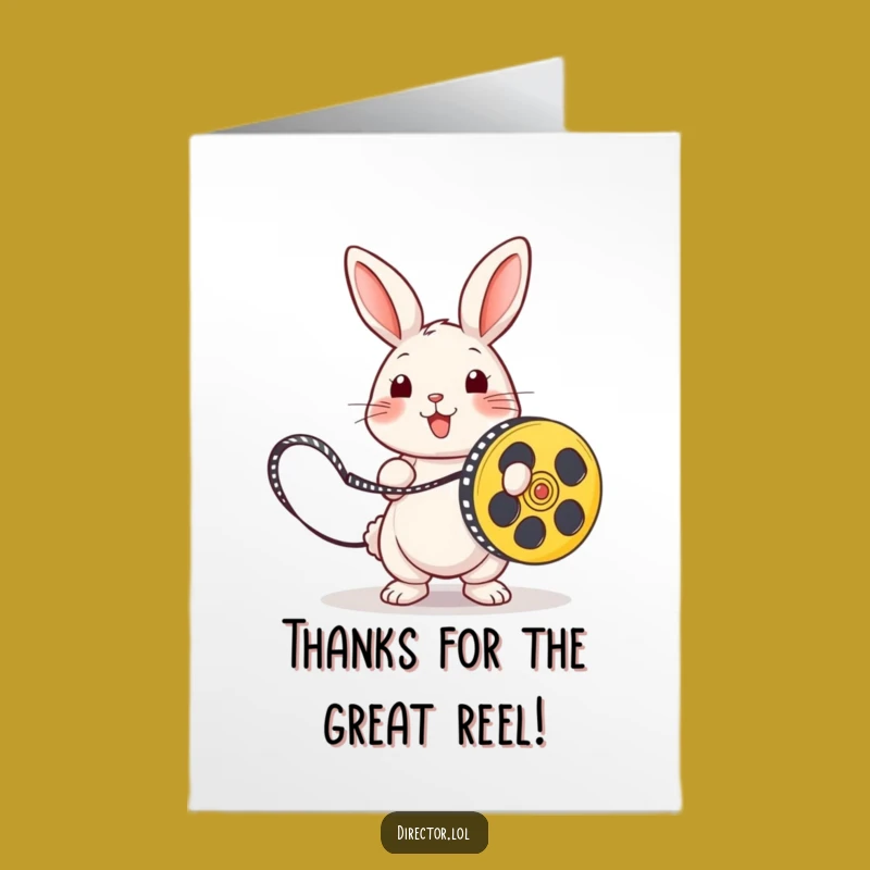 Free Printable Thank You Card: Rabbit's Reel of Gratitude, Hilarious Downloadable Gift