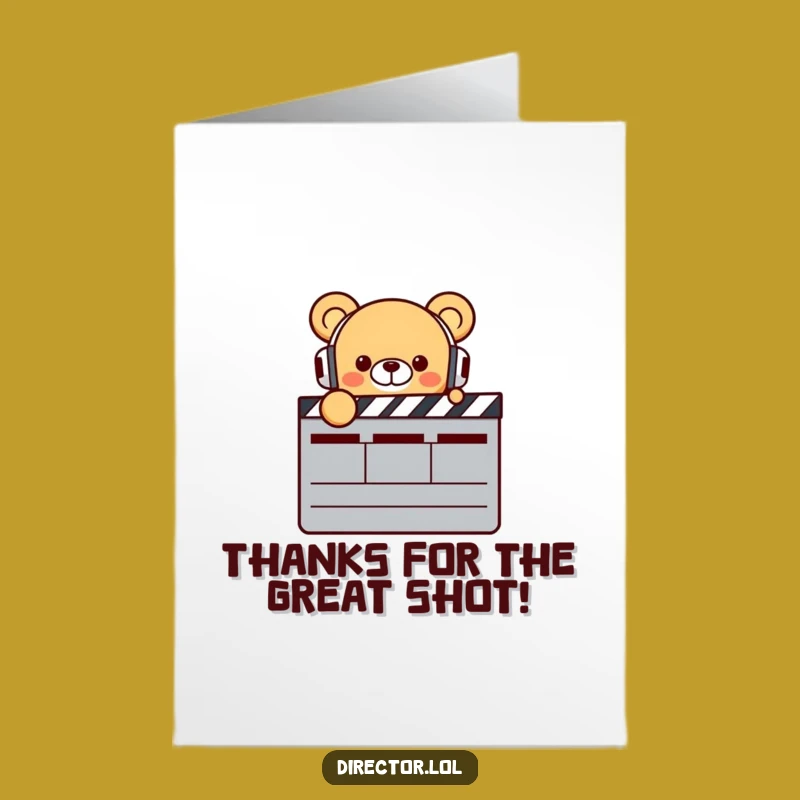 Free Printable Bear Director Thank You Card: Funny Downloadable for Your Fan Club