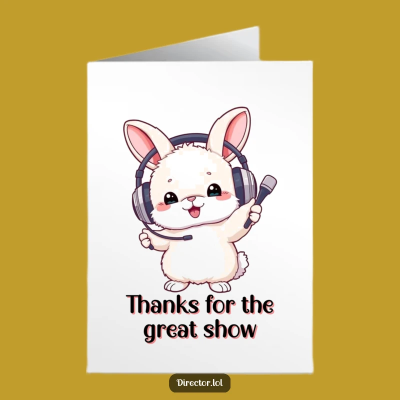 Free Printable Thank You Card: Bunny Conductor, Humorous Downloadable for Musical Appreciation