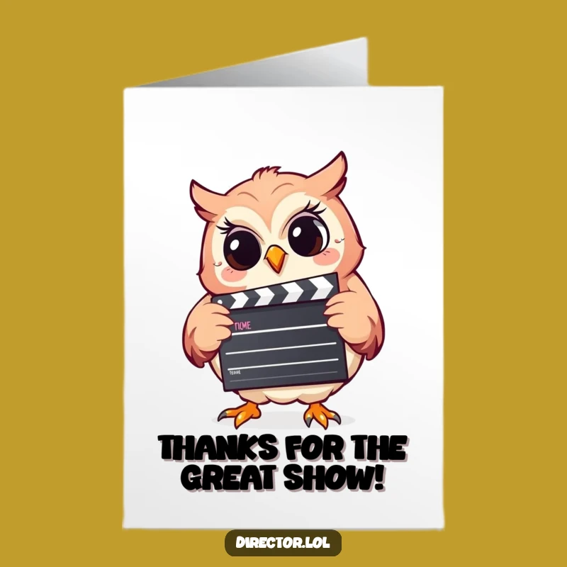 Free Printable Thank You Card: Giggling Owl Movie Thanks Downloadable Gift Idea