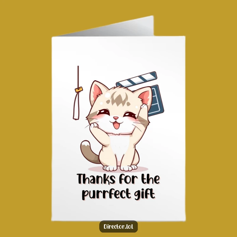 Free Printable Kitten Thank You Card: Funny Clapper Board Downloadable Gift