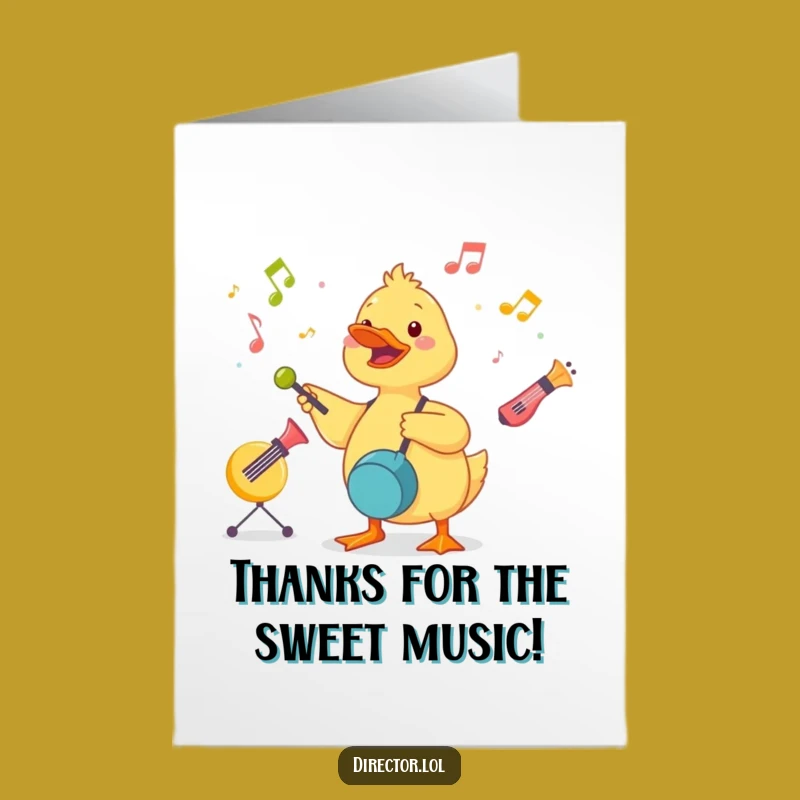 Free Printable Thank You Card: Duckling's Musical Thanks - Downloadable Appreciation!