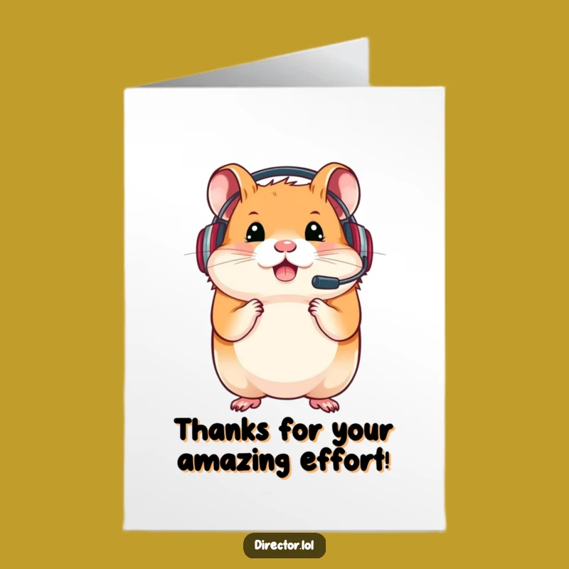 Free Printable Thank You Card: Hamster Gamer Support Downloadable Gift