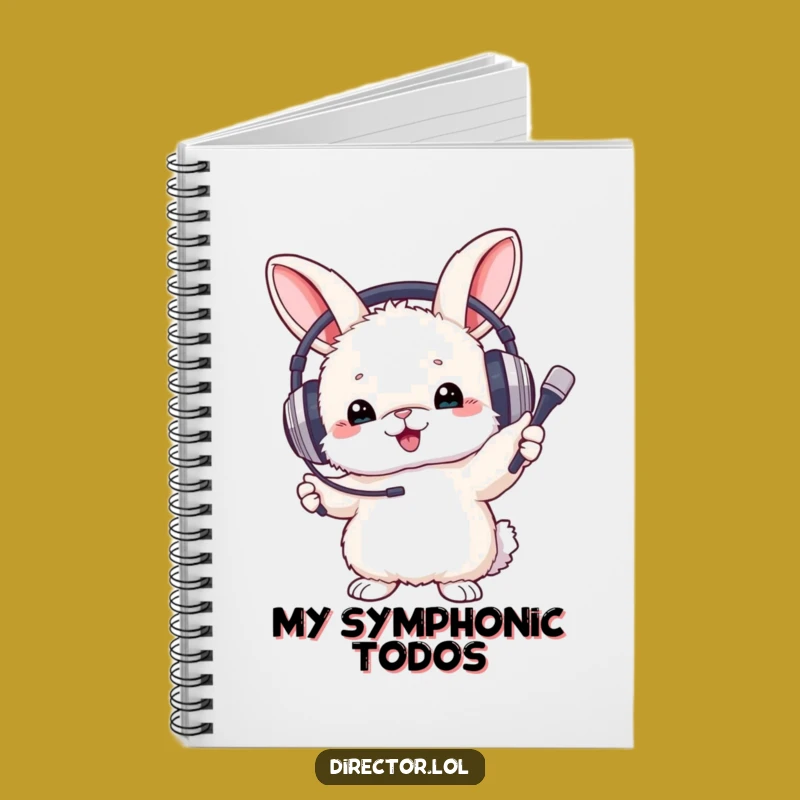 Funny Bunny Conductor Notebook: Fluffy Bunny, Music Notes, Gift