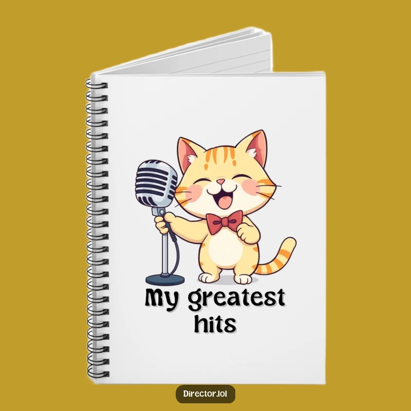 Funny Cat Microphone Notebook: Hilarious Journal for Lyrics - Great Gift